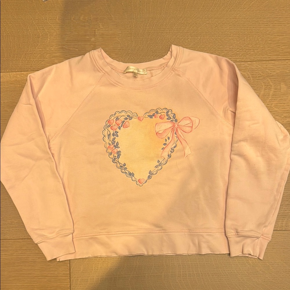 Pink Heart Graphic Sweatshirt